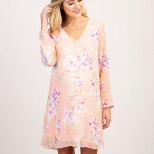Pinkblush Pink Floral Chiffon Maternity Dress